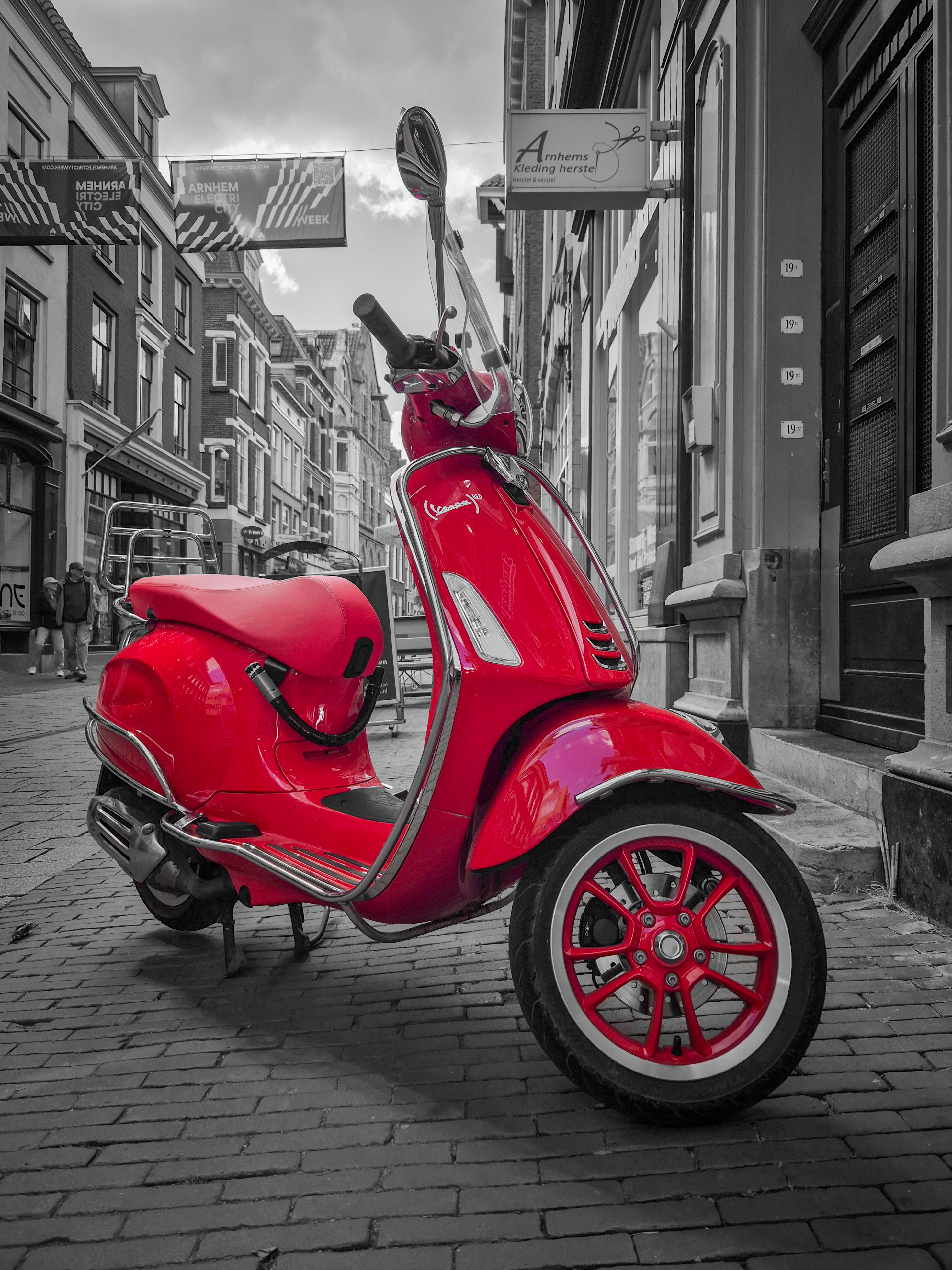Red scooter in Arnhem